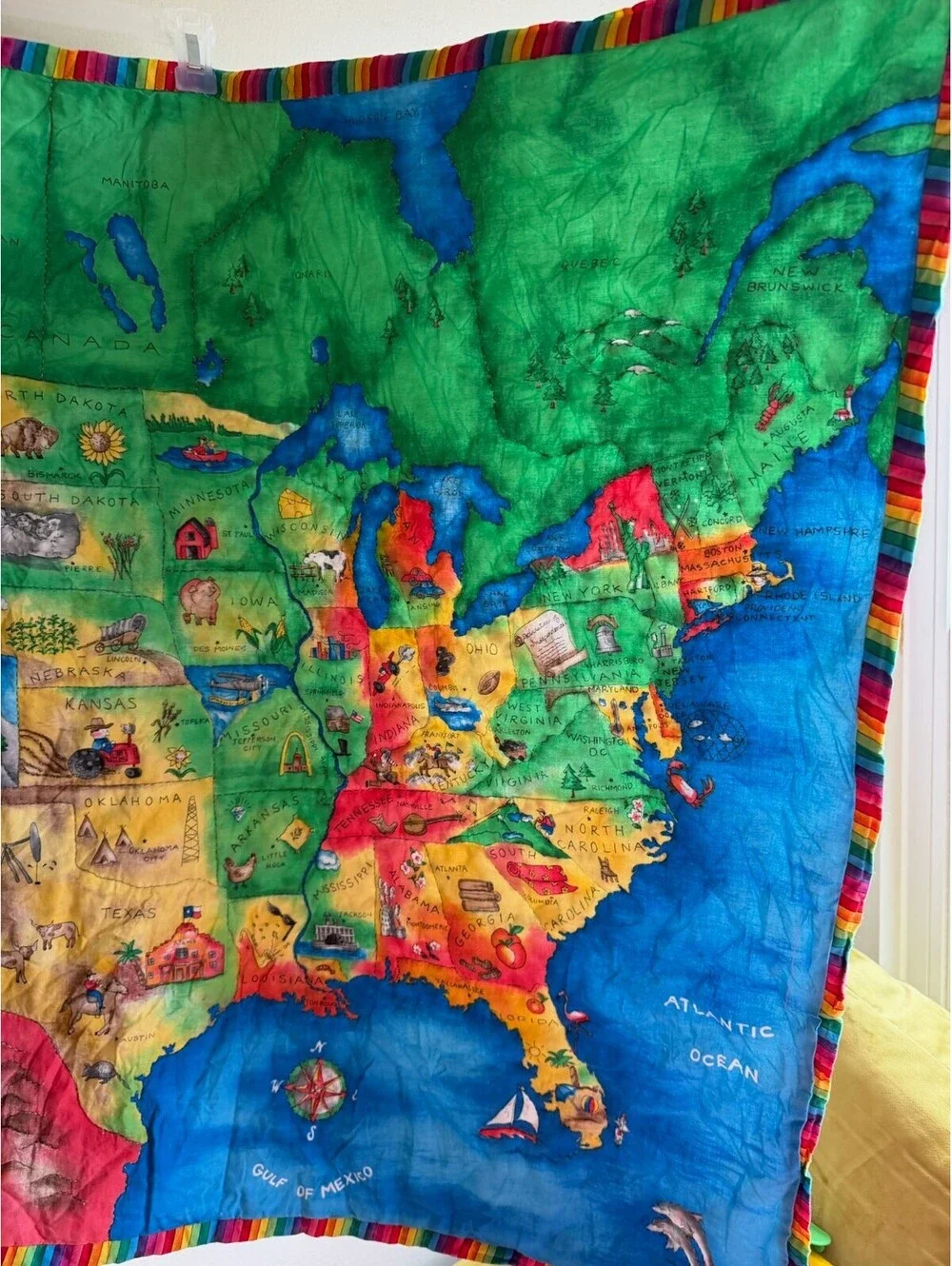 Map of the USA Crib Blanket/Quilt or Wall Hanging